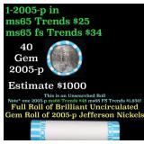 BU Shotgun Jefferson 5c roll, 2005-p Ocean 40 pcs