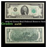 1976 $2 Green Seal Federal Reserve Note Grades Cho