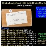 Original sealed box of 5x 1988 United States Mint