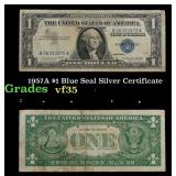 1957A $1 Blue Seal Silver Certificate Grades vf++
