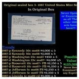 Original sealed box 5- 1987 United States Mint Pro