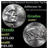 2005-d Bison Jefferson Nickel Westward Journey Nea