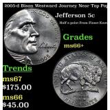 2005-d Bison Jefferson Nickel Westward Journey Nea