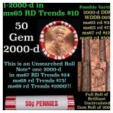 BU Shotgun Lincoln 1c roll, 2000-d 50 pcs Bank Wra