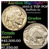 *Highlight* 1935-d Buffalo Nickel TOP POP! 5c ms67