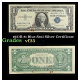 1957B $1 Blue Seal Silver Certificate Grades vf++