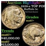 *Highlight* 1929-s Buffalo Nickel TOP POP! 5c ms67