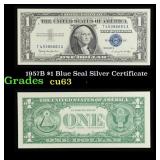 1957B $1 Blue Seal Silver Certificate Grades Selec