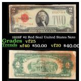 1928F $2 Red Seal United States Note Grades vf+