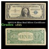 1957A $1 Blue Seal Silver Certificate Grades vf+