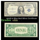 1935D $1 Blue Seal Silver Certificate Grades vf++