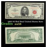 1963 $5 Red Seal United States Note Grades Choice