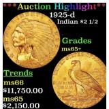 *Highlight* 1925-d Gold Indian Quarter Eagle $2 1/