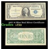 1957 $1 Blue Seal Silver Certificate Grades vf++