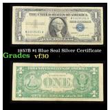 1957B $1 Blue Seal Silver Certificate Grades vf++