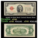 1928G $2 Red Seal United States Note Grades xf