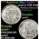 *Highlight* 1938-d Walking Liberty Half Dollar TOP