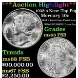 *Highlight* 1935-s Mercury Dime Near Top Pop! 10c