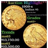 *Highlight* 1909-s Gold Indian Half Eagle $5 Selec