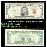1963 $5 Red Seal United States Note Grades Select