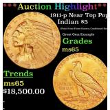 *Highlight* 1911-p Gold Indian Half Eagle Near Top