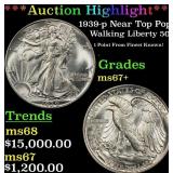 *Highlight* 1939-p Walking Liberty Half Dollar Nea