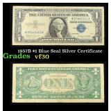 1957B $1 Blue Seal Silver Certificate Grades vf++