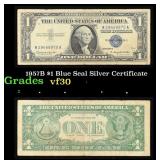 1957B $1 Blue Seal Silver Certificate Grades vf++