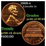 1968-s Proof Lincoln Cent 1c pr68 rd DCAM SEGS