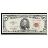 1963 $5 Red Seal United States Note Grades Select