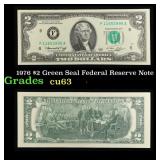 1976 $2 Green Seal Federal Reserve Note Grades Sel