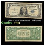 1957 $1 Blue Seal Silver Certificate Grades vf++