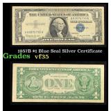 1957B $1 Blue Seal Silver Certificate Grades vf++