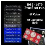 *Highlight* 1968-1979 Proof Set Run 67 Coins 12 Co