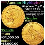*Highlight* 1910-p Gold Indian Quarter Eagle Near