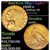 *Highlight* 1909-s Gold Indian Half Eagle $5 Selec
