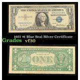 1957 $1 Blue Seal Silver Certificate Grades vf++