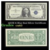 1957B $1 Blue Seal Silver Certificate Grades Selec
