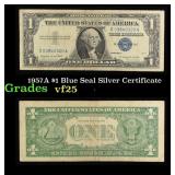 1957A $1 Blue Seal Silver Certificate Grades vf+