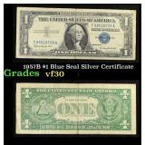1957B $1 Blue Seal Silver Certificate Grades vf++