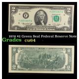 1976 $2 Green Seal Federal Reserve Note Grades Cho