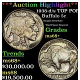 *Highlight* 1938-d/s Buffalo Nickel TOP POP! 5c ms