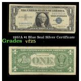 1957A $1 Blue Seal Silver Certificate Grades vf+