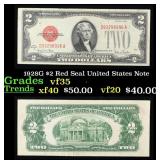 1928G $2 Red Seal United States Note Grades vf++