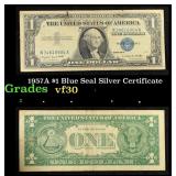 1957A $1 Blue Seal Silver Certificate Grades vf++