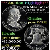 *Highlight* 1955 Proof Franklin Half Dollar NEar T
