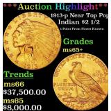 *Highlight* 1913-p Gold Indian Quarter Eagle Near