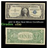 1957 $1 Blue Seal Silver Certificate Grades vf++