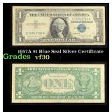 1957A $1 Blue Seal Silver Certificate Grades vf++