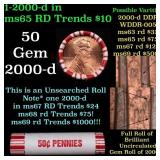 BU Shotgun Lincoln 1c roll, 2000-d 50 pcs Bank Wra